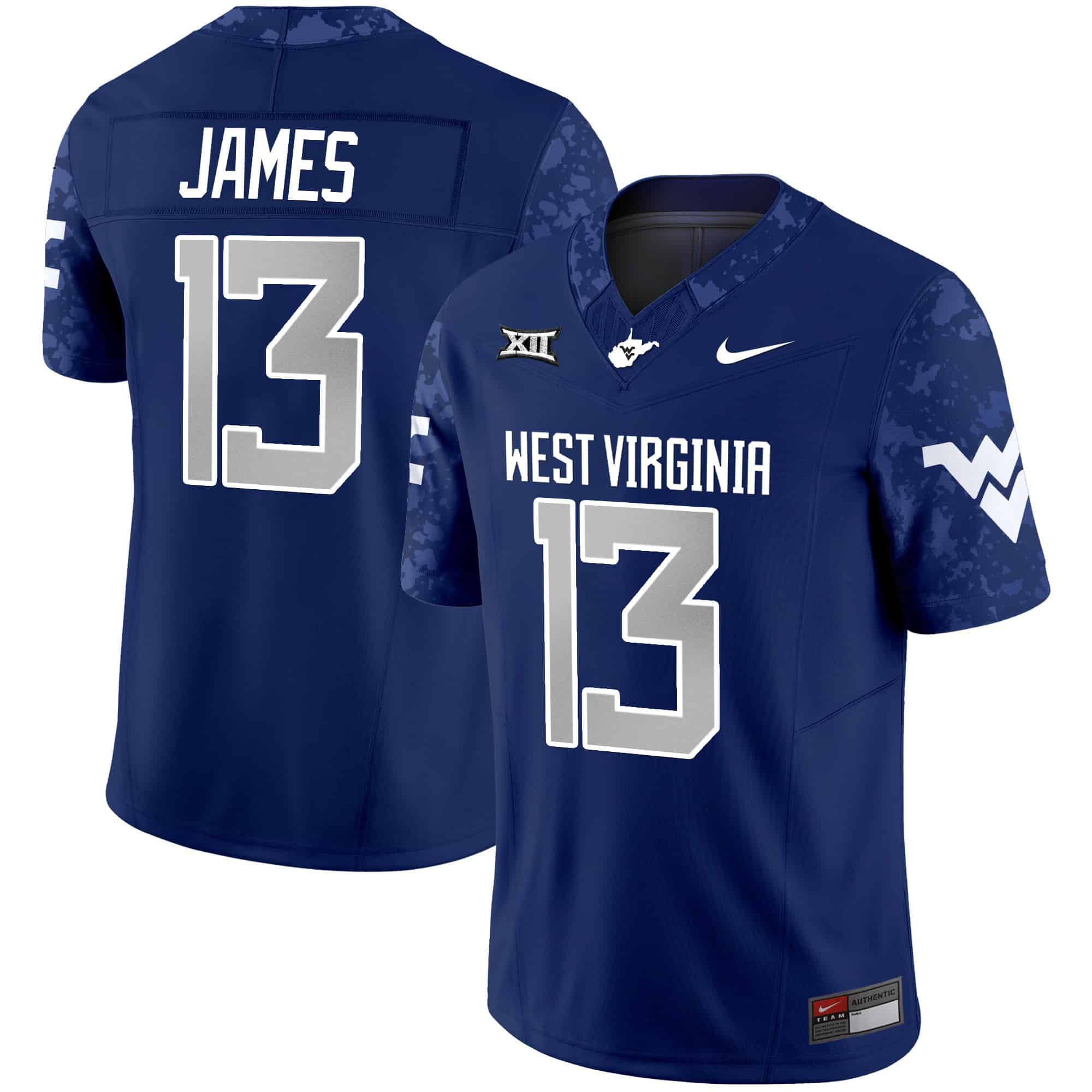 Men West Virginia Mountaineers #13 James Blue 2024 Nike Vapor Limited NCAA Jersey->indianapolis colts->NFL Jersey
